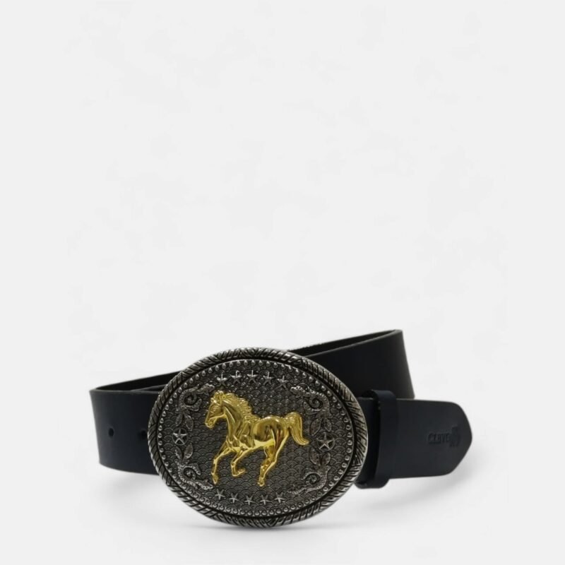 142 sin título_20250730122055 Cinturón de cuero azul oscuro unifaz con chapa para hombre