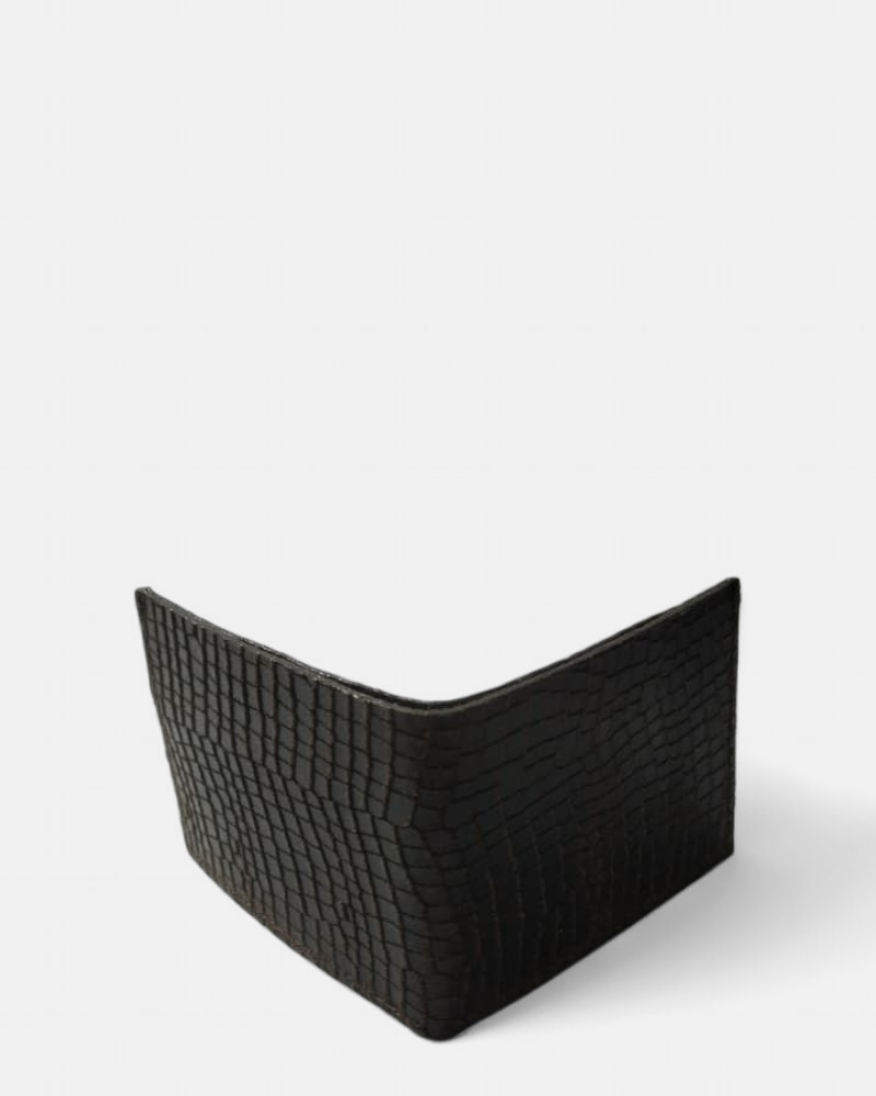 Cartera de cuero vacuno texturizado para hombre