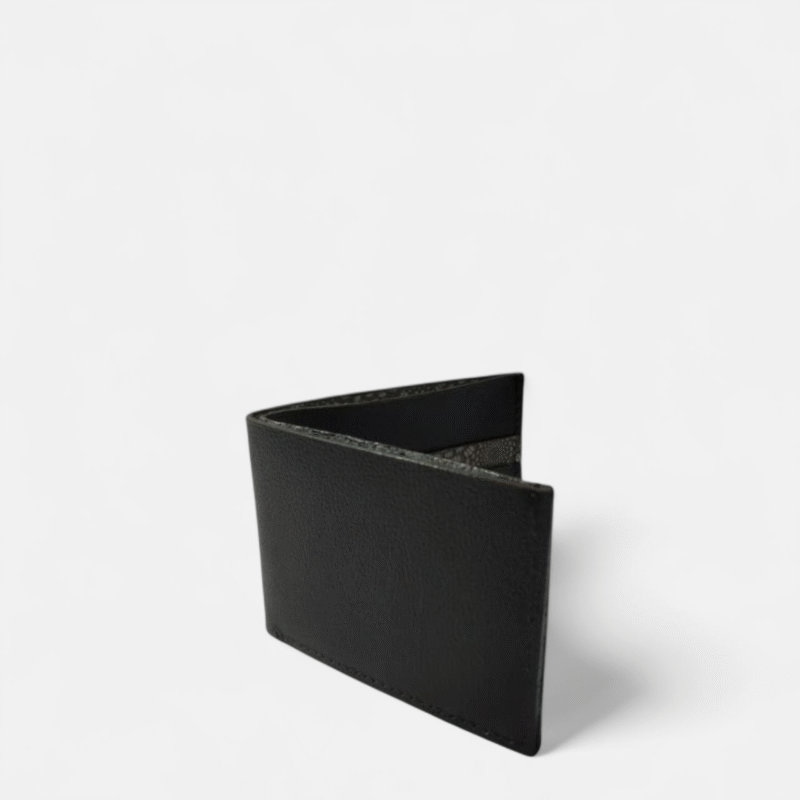 Cartera de cuero vacuno color café oscuro