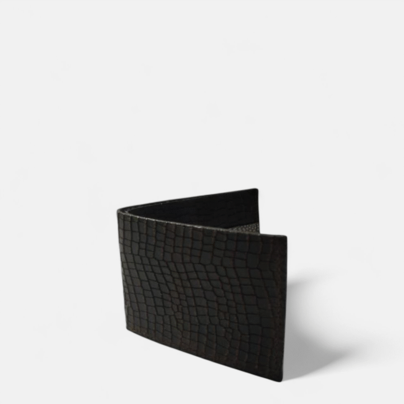 Cartera de cuero vacuno texturizado para hombre