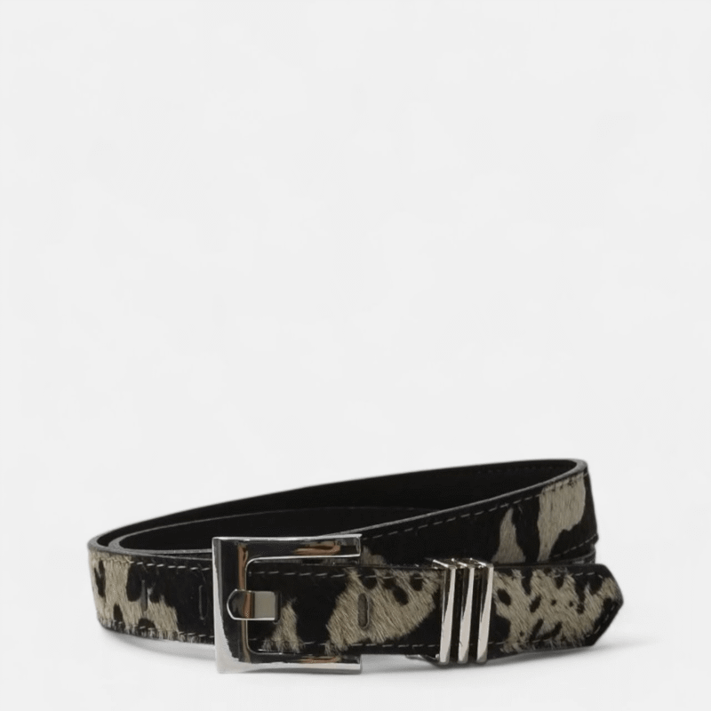 Cinturón unifaz de cuero pelo para mujer