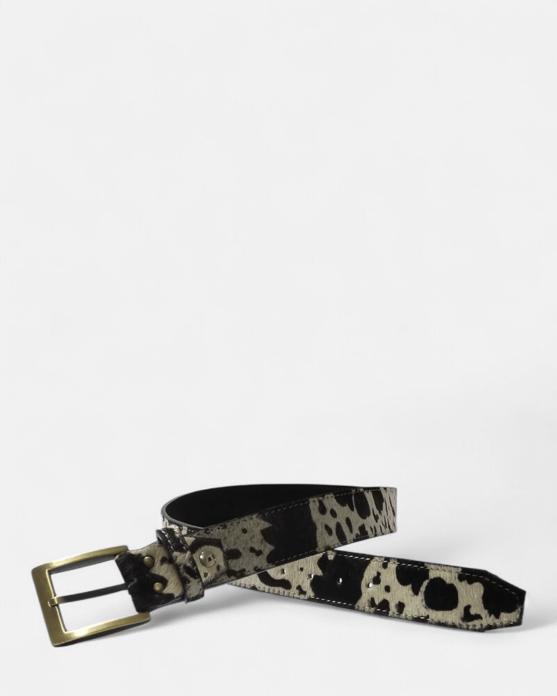 Cinturón unifaz de cuero pelo para hombre