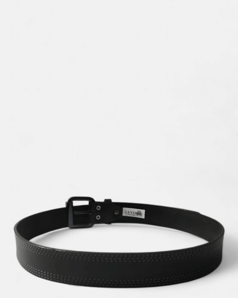 Cinturón unifaz de cuero para hombre con costuras