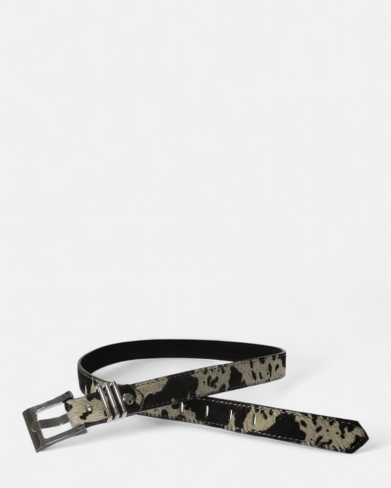 Cinturón unifaz de cuero pelo para mujer