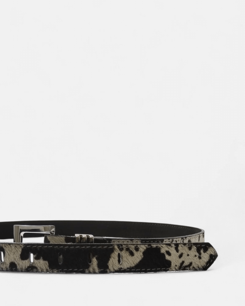 Cinturón unifaz de cuero pelo para mujer